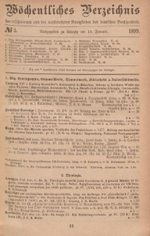 Wöchentliches Verzeichnis der erschienenen und der vorbereiteten Neuigkeiten des deutschen Buchhandels. No.3