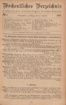 Wöchentliches Verzeichnis der erschienenen und der vorbereiteten Neuigkeiten des deutschen Buchhandels. No.4