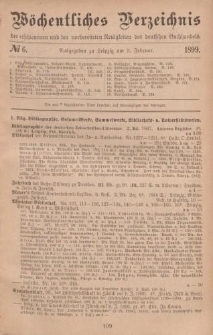 Wöchentliches Verzeichnis der erschienenen und der vorbereiteten Neuigkeiten des deutschen Buchhandels. No.6