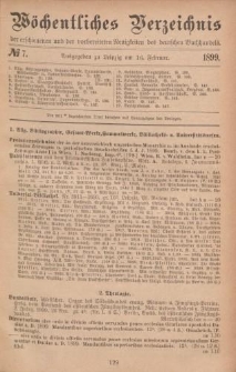 Wöchentliches Verzeichnis der erschienenen und der vorbereiteten Neuigkeiten des deutschen Buchhandels. No.7