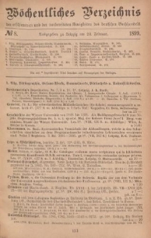 Wöchentliches Verzeichnis der erschienenen und der vorbereiteten Neuigkeiten des deutschen Buchhandels. No.8