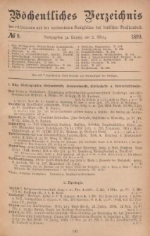 Wöchentliches Verzeichnis der erschienenen und der vorbereiteten Neuigkeiten des deutschen Buchhandels. No.9