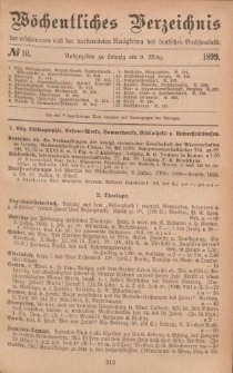 Wöchentliches Verzeichnis der erschienenen und der vorbereiteten Neuigkeiten des deutschen Buchhandels. No.10