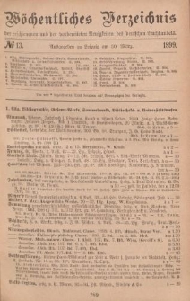Wöchentliches Verzeichnis der erschienenen und der vorbereiteten Neuigkeiten des deutschen Buchhandels. No.13