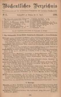 Wöchentliches Verzeichnis der erschienenen und der vorbereiteten Neuigkeiten des deutschen Buchhandels. No.17