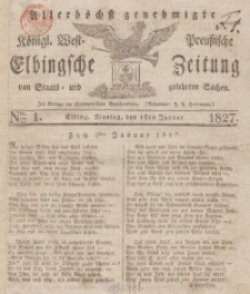 Elbingsche Zeitung, No. 1 Montag, 1 Januar 1827