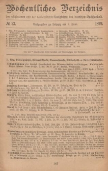 Wöchentliches Verzeichnis der erschienenen und der vorbereiteten Neuigkeiten des deutschen Buchhandels. No.23