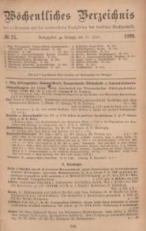 Wöchentliches Verzeichnis der erschienenen und der vorbereiteten Neuigkeiten des deutschen Buchhandels. No.24