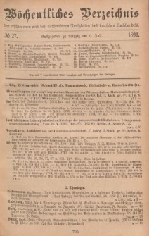 Wöchentliches Verzeichnis der erschienenen und der vorbereiteten Neuigkeiten des deutschen Buchhandels. No.27