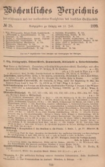 Wöchentliches Verzeichnis der erschienenen und der vorbereiteten Neuigkeiten des deutschen Buchhandels. No.28