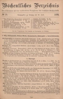 Wöchentliches Verzeichnis der erschienenen und der vorbereiteten Neuigkeiten des deutschen Buchhandels. No.29