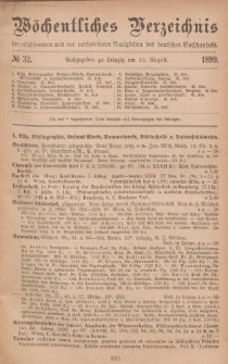 Wöchentliches Verzeichnis der erschienenen und der vorbereiteten Neuigkeiten des deutschen Buchhandels. No.32