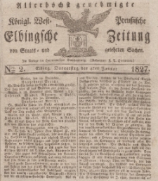 Elbingsche Zeitung, No. 2 Donnerstag, 4 Januar 1827
