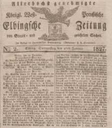Elbingsche Zeitung, No. 2 Donnerstag, 4 Januar 1827