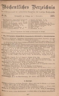 Wöchentliches Verzeichnis der erschienenen und der vorbereiteten Neuigkeiten des deutschen Buchhandels. No.36