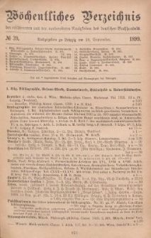 Wöchentliches Verzeichnis der erschienenen und der vorbereiteten Neuigkeiten des deutschen Buchhandels. No.39