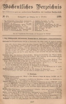 Wöchentliches Verzeichnis der erschienenen und der vorbereiteten Neuigkeiten des deutschen Buchhandels. No.40