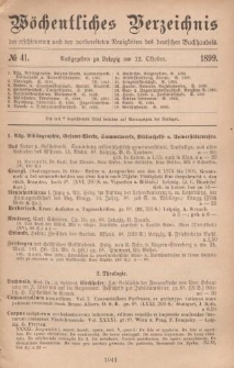 Wöchentliches Verzeichnis der erschienenen und der vorbereiteten Neuigkeiten des deutschen Buchhandels. No.41