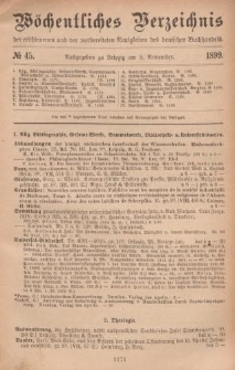 Wöchentliches Verzeichnis der erschienenen und der vorbereiteten Neuigkeiten des deutschen Buchhandels. No.45