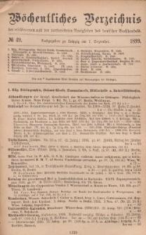 Wöchentliches Verzeichnis der erschienenen und der vorbereiteten Neuigkeiten des deutschen Buchhandels. No.49