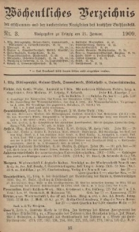 Wöchentliches Verzeichnis der erschienenen und der vorbereiteten Neuigkeiten des deutschen Buchhandels. No.3
