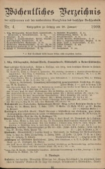 Wöchentliches Verzeichnis der erschienenen und der vorbereiteten Neuigkeiten des deutschen Buchhandels. No.4
