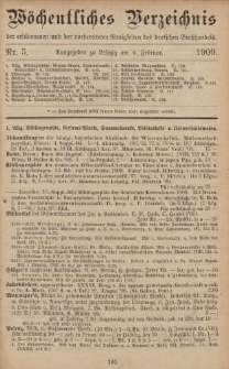 Wöchentliches Verzeichnis der erschienenen und der vorbereiteten Neuigkeiten des deutschen Buchhandels. No.5