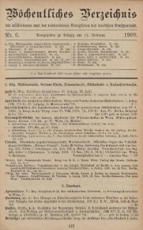 Wöchentliches Verzeichnis der erschienenen und der vorbereiteten Neuigkeiten des deutschen Buchhandels. No.6
