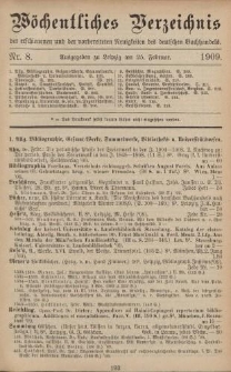 Wöchentliches Verzeichnis der erschienenen und der vorbereiteten Neuigkeiten des deutschen Buchhandels. No.8