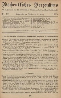 Wöchentliches Verzeichnis der erschienenen und der vorbereiteten Neuigkeiten des deutschen Buchhandels. No.12