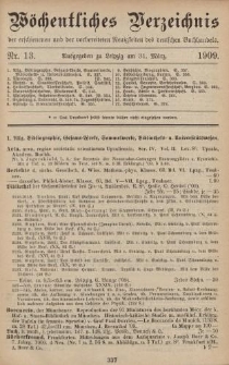 Wöchentliches Verzeichnis der erschienenen und der vorbereiteten Neuigkeiten des deutschen Buchhandels. No.13
