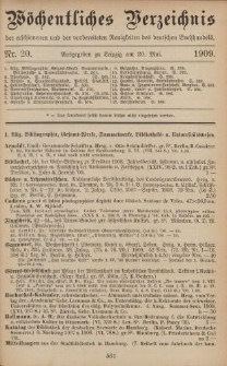 Wöchentliches Verzeichnis der erschienenen und der vorbereiteten Neuigkeiten des deutschen Buchhandels. No.20