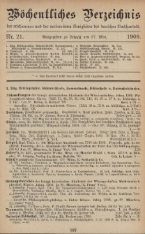 Wöchentliches Verzeichnis der erschienenen und der vorbereiteten Neuigkeiten des deutschen Buchhandels. No.21