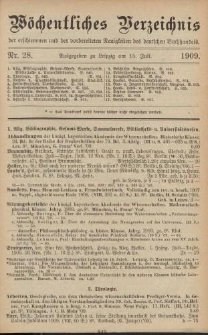 Wöchentliches Verzeichnis der erschienenen und der vorbereiteten Neuigkeiten des deutschen Buchhandels. No.28