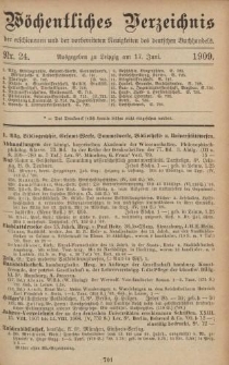 Wöchentliches Verzeichnis der erschienenen und der vorbereiteten Neuigkeiten des deutschen Buchhandels. No.24
