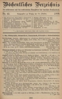 Wöchentliches Verzeichnis der erschienenen und der vorbereiteten Neuigkeiten des deutschen Buchhandels. No.43