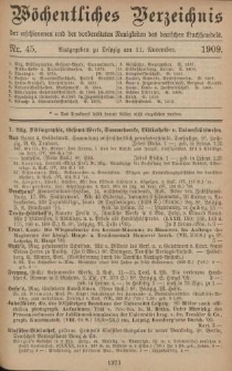 Wöchentliches Verzeichnis der erschienenen und der vorbereiteten Neuigkeiten des deutschen Buchhandels. No.45