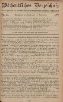 Wöchentliches Verzeichnis der erschienenen und der vorbereiteten Neuigkeiten des deutschen Buchhandels. No.46