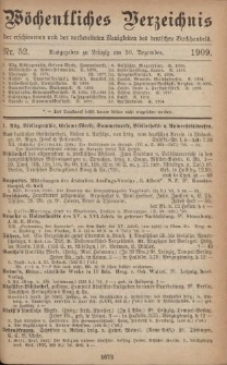 Wöchentliches Verzeichnis der erschienenen und der vorbereiteten Neuigkeiten des deutschen Buchhandels. No.52
