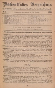 Wöchentliches Verzeichnis der erschienenen und der vorbereiteten Neuigkeiten des deutschen Buchhandels. No.3