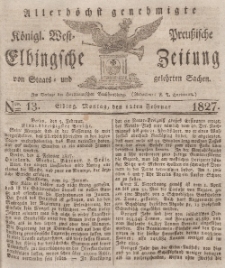 Elbingsche Zeitung, No. 13 Montag, 12 Februar 1827
