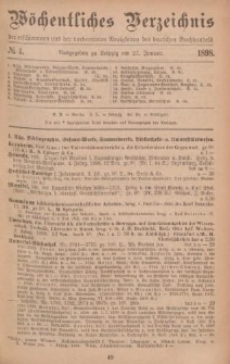 Wöchentliches Verzeichnis der erschienenen und der vorbereiteten Neuigkeiten des deutschen Buchhandels. No.4