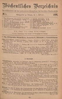 Wöchentliches Verzeichnis der erschienenen und der vorbereiteten Neuigkeiten des deutschen Buchhandels. No.5