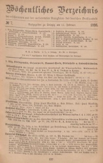 Wöchentliches Verzeichnis der erschienenen und der vorbereiteten Neuigkeiten des deutschen Buchhandels. No.7