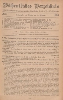 Wöchentliches Verzeichnis der erschienenen und der vorbereiteten Neuigkeiten des deutschen Buchhandels. No.8
