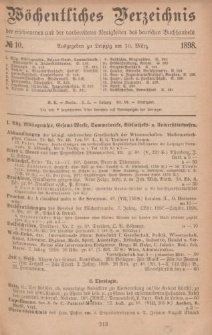 Wöchentliches Verzeichnis der erschienenen und der vorbereiteten Neuigkeiten des deutschen Buchhandels. No.10