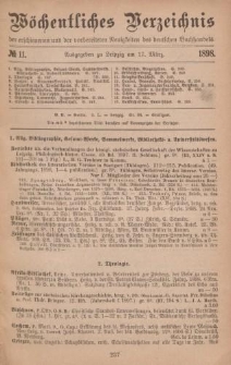Wöchentliches Verzeichnis der erschienenen und der vorbereiteten Neuigkeiten des deutschen Buchhandels. No.11