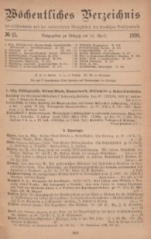 Wöchentliches Verzeichnis der erschienenen und der vorbereiteten Neuigkeiten des deutschen Buchhandels. No.15