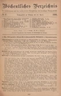 Wöchentliches Verzeichnis der erschienenen und der vorbereiteten Neuigkeiten des deutschen Buchhandels. No.17