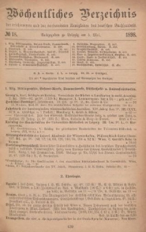 Wöchentliches Verzeichnis der erschienenen und der vorbereiteten Neuigkeiten des deutschen Buchhandels. No.18